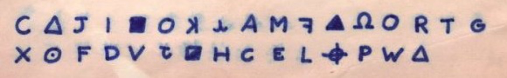 Scan of the 32 cipher symbols from the June 26, 1970 letter